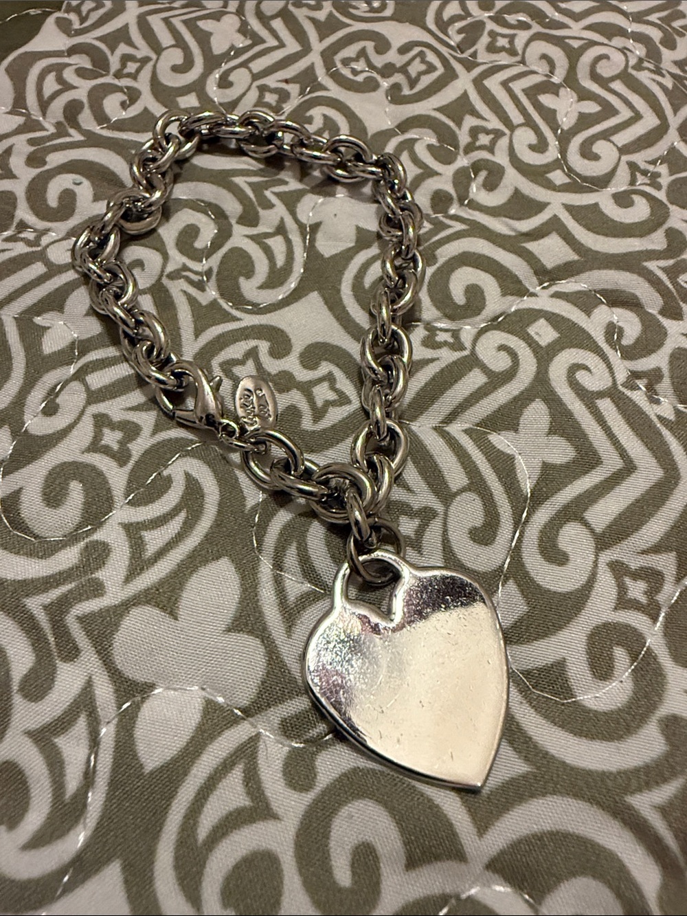 Cookie Lee Silver Heart Toggle Bracelet